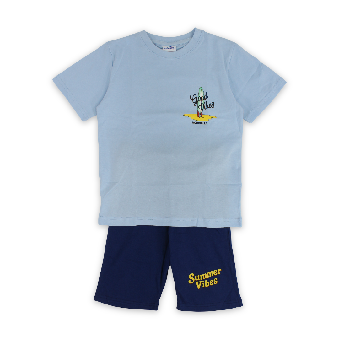 Boys Cotton Outfit Set – "Summer Vibes" Print - Clothing - Morenella