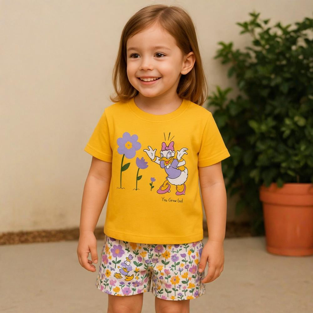 Baby Girls Cotton Pajama – Daisy Duck Print
