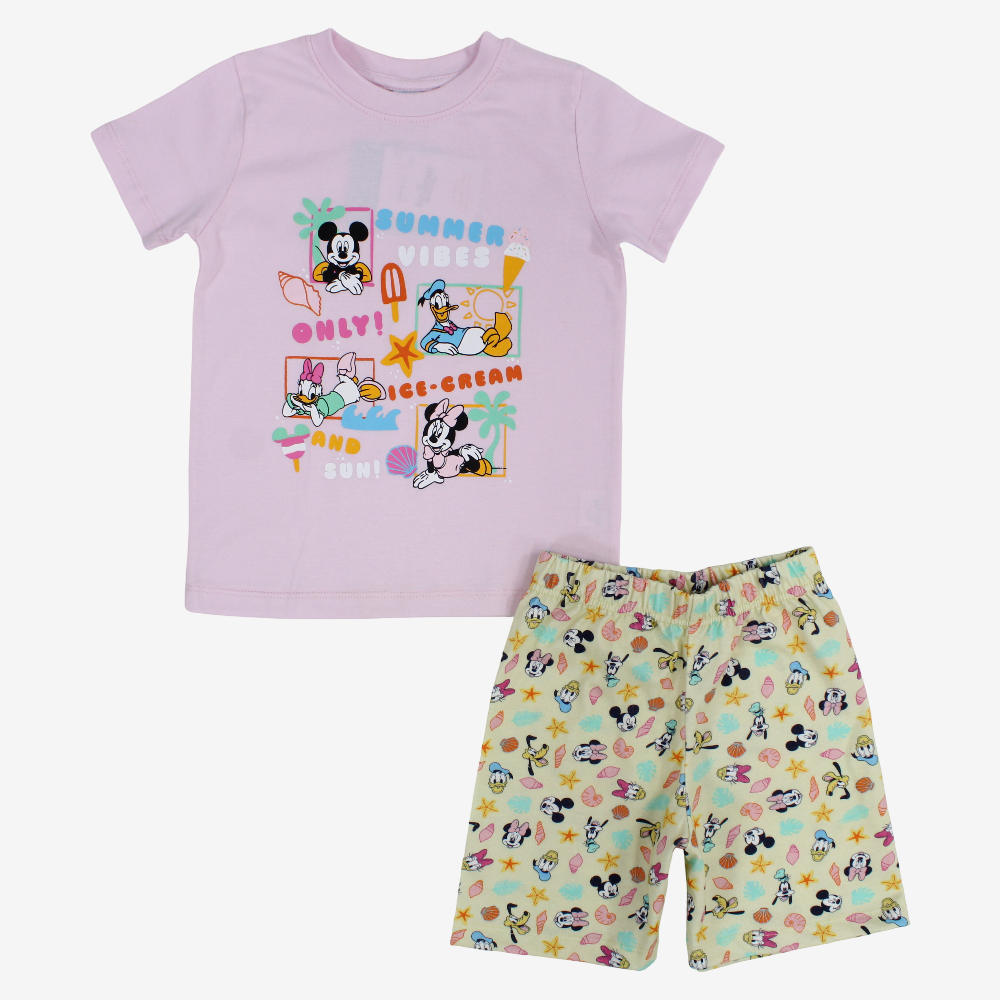 Baby Girls Cotton Pajama – Mickey Mouse & Friends Print