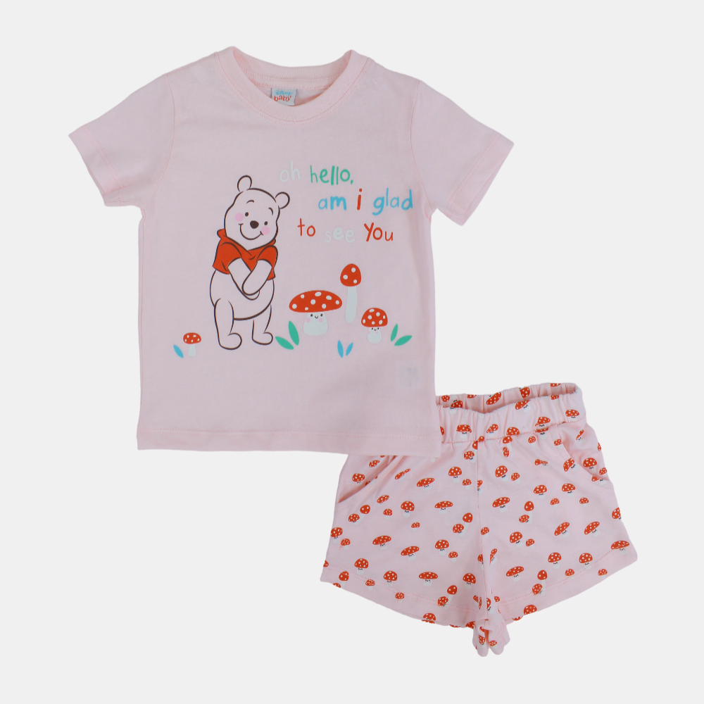 Baby Girls Cotton Pajama Set - Winnie The Pooh Design