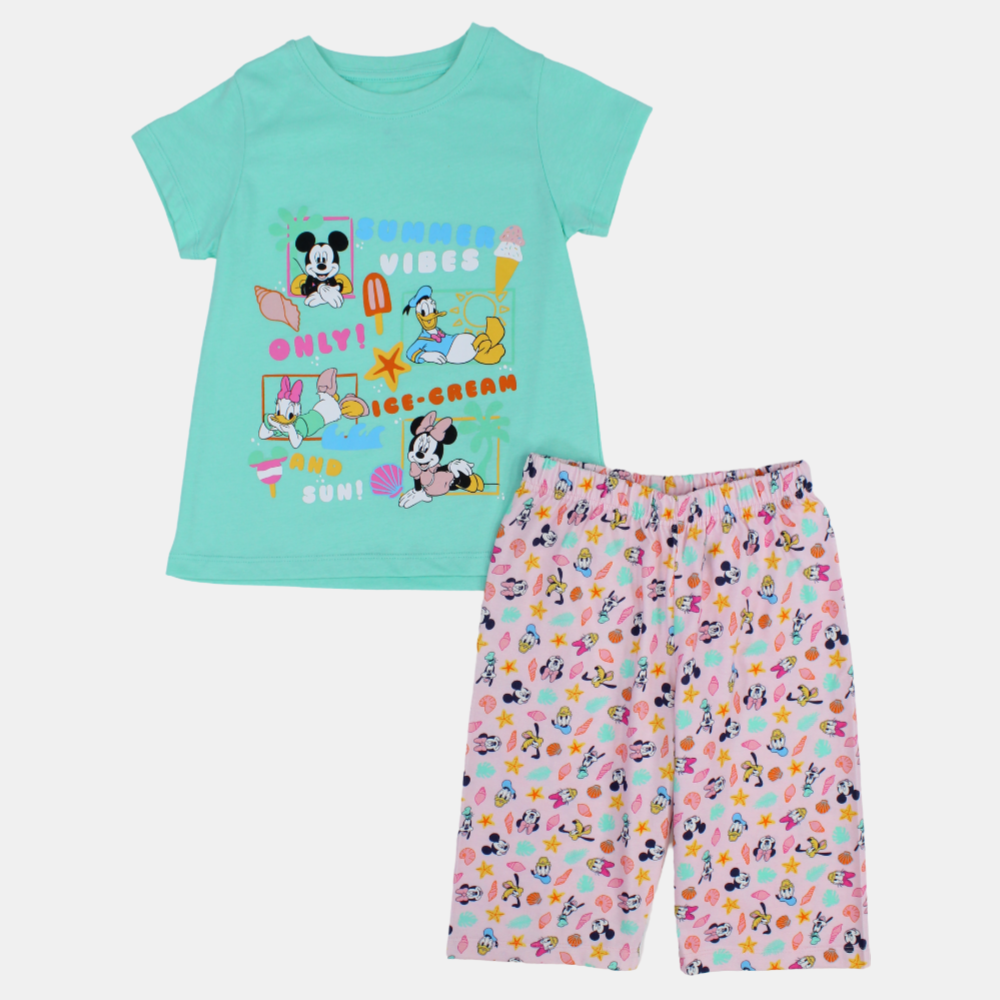 Girls Cotton Pajama Set – Minnie Mouse & Friends