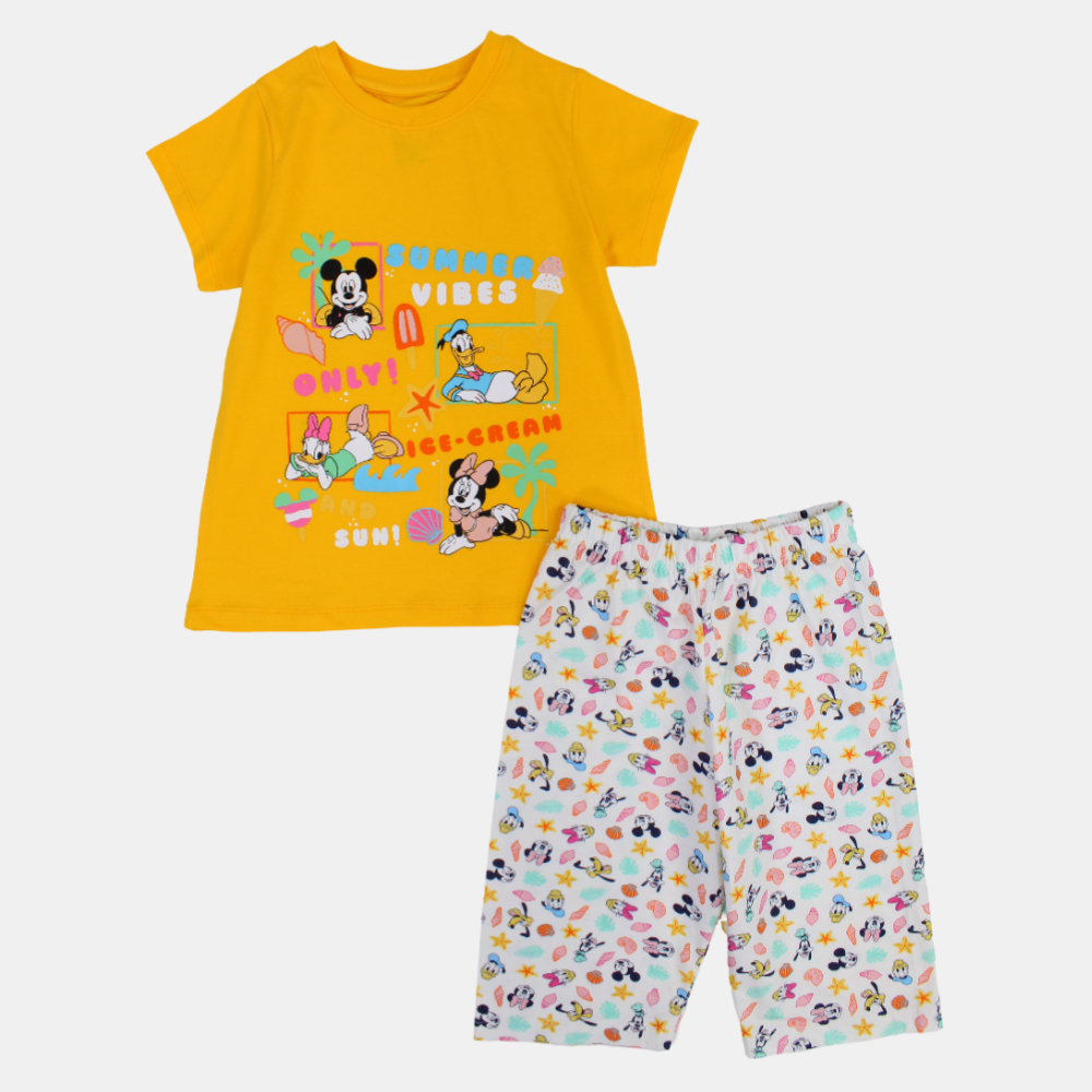 Girls Cotton Pajama Set – Minnie Mouse & Friends