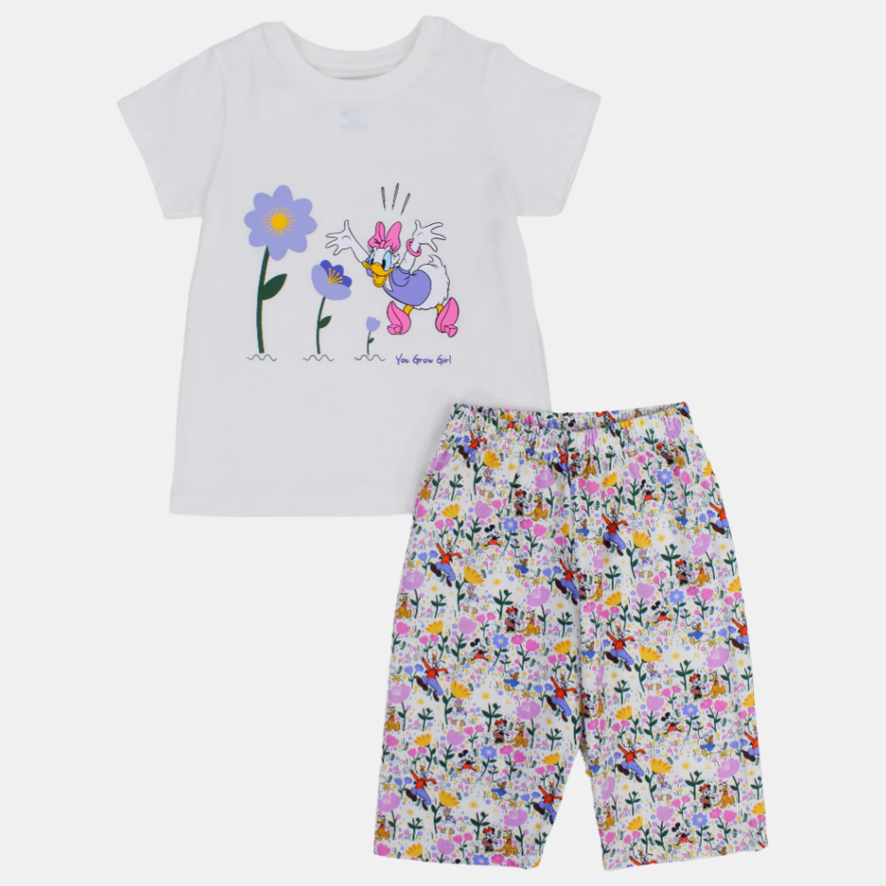 Girls Cotton Pajama Set – Daisy Duck Design