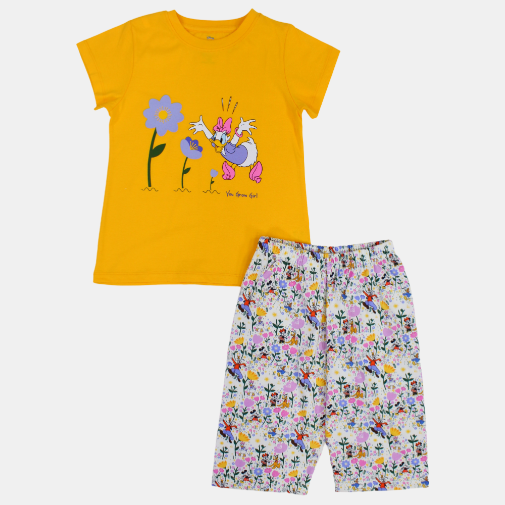 Girls Cotton Pajama Set – Daisy Duck Design