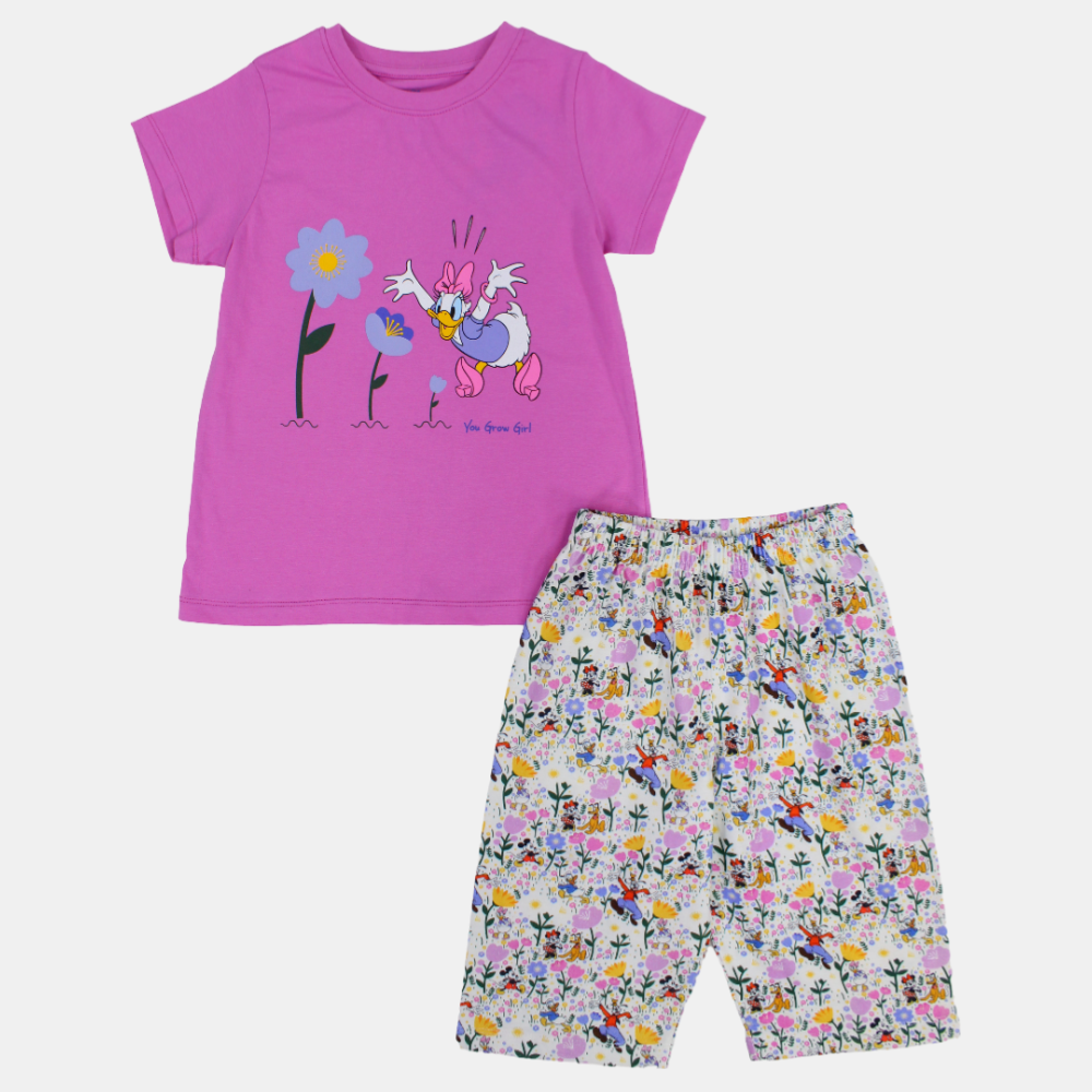 Girls Cotton Pajama Set – Daisy Duck Design