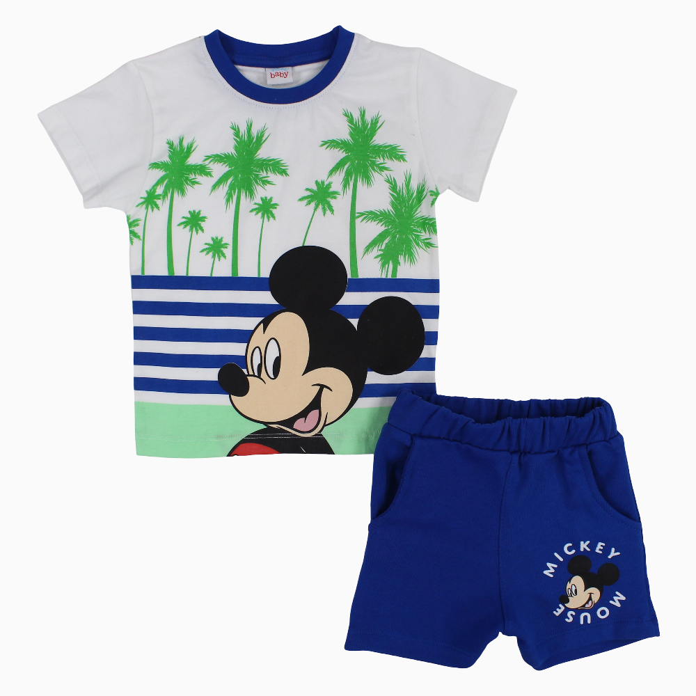 Baby Boys Cotton Pajama Set – Mickey Mouse Print