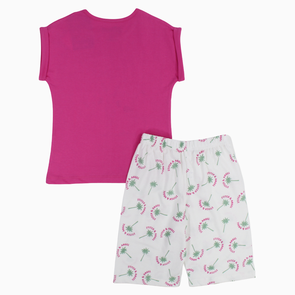 Girls Cotton Pajama Set – Lilo & Stitch Print