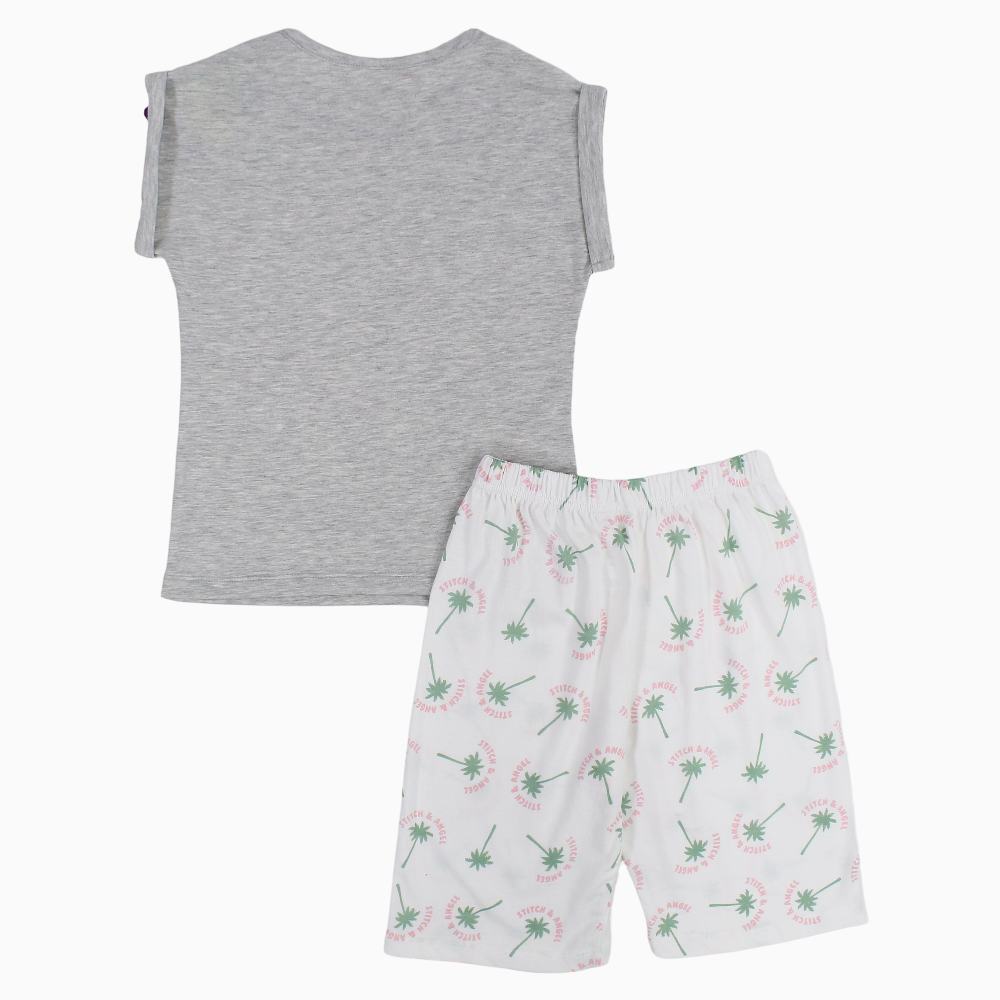 Girls Cotton Pajama Set – Lilo & Stitch Print