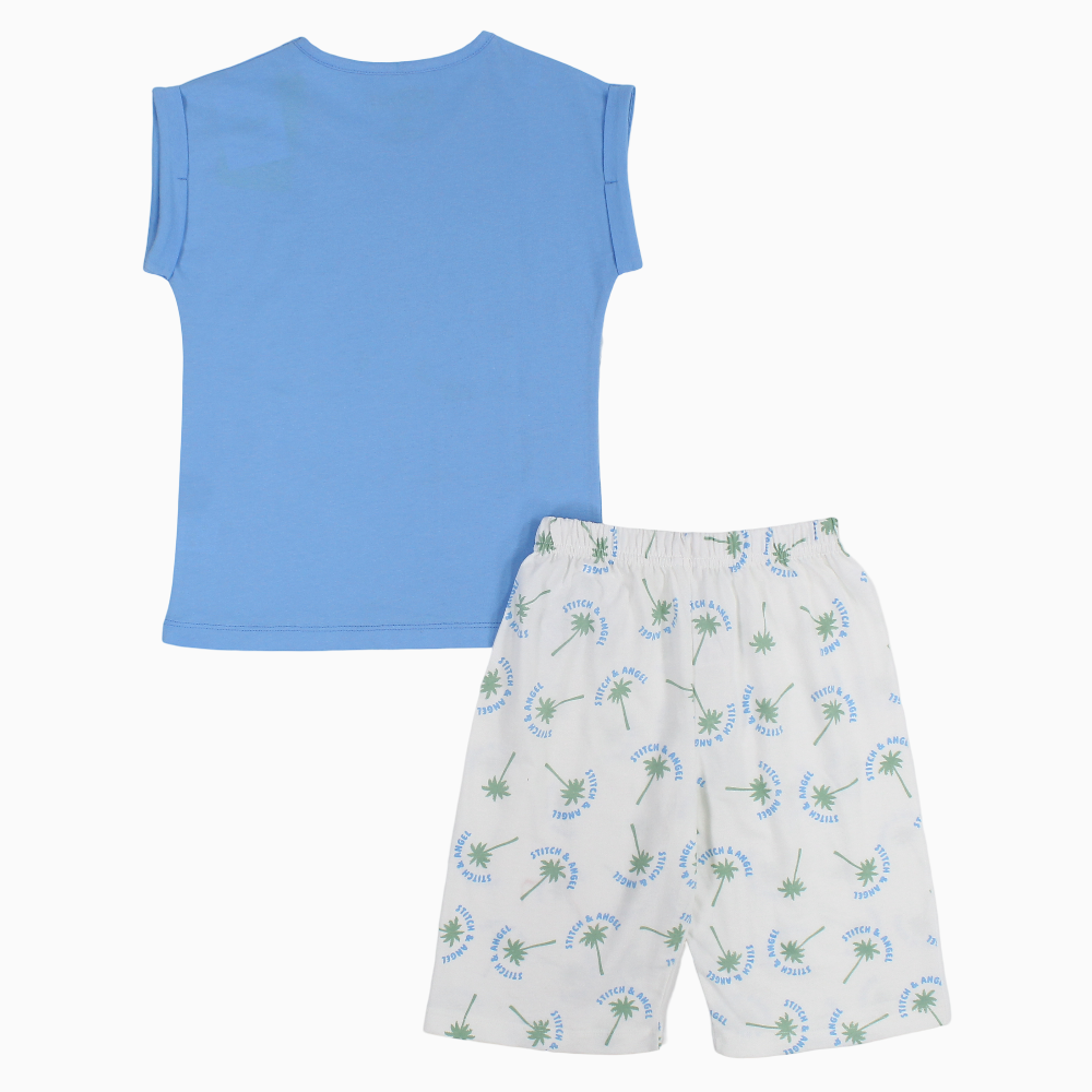 Girls Cotton Pajama Set – Lilo & Stitch Print