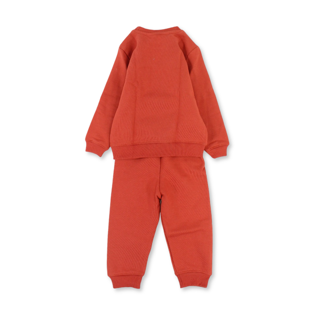 Baby Boys Cotton Pajama – Brick with Mickey Mouse Print