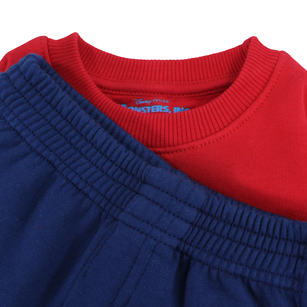 Boys Cotton Pajama Set – Red/Navy with Monsters Inc. Design