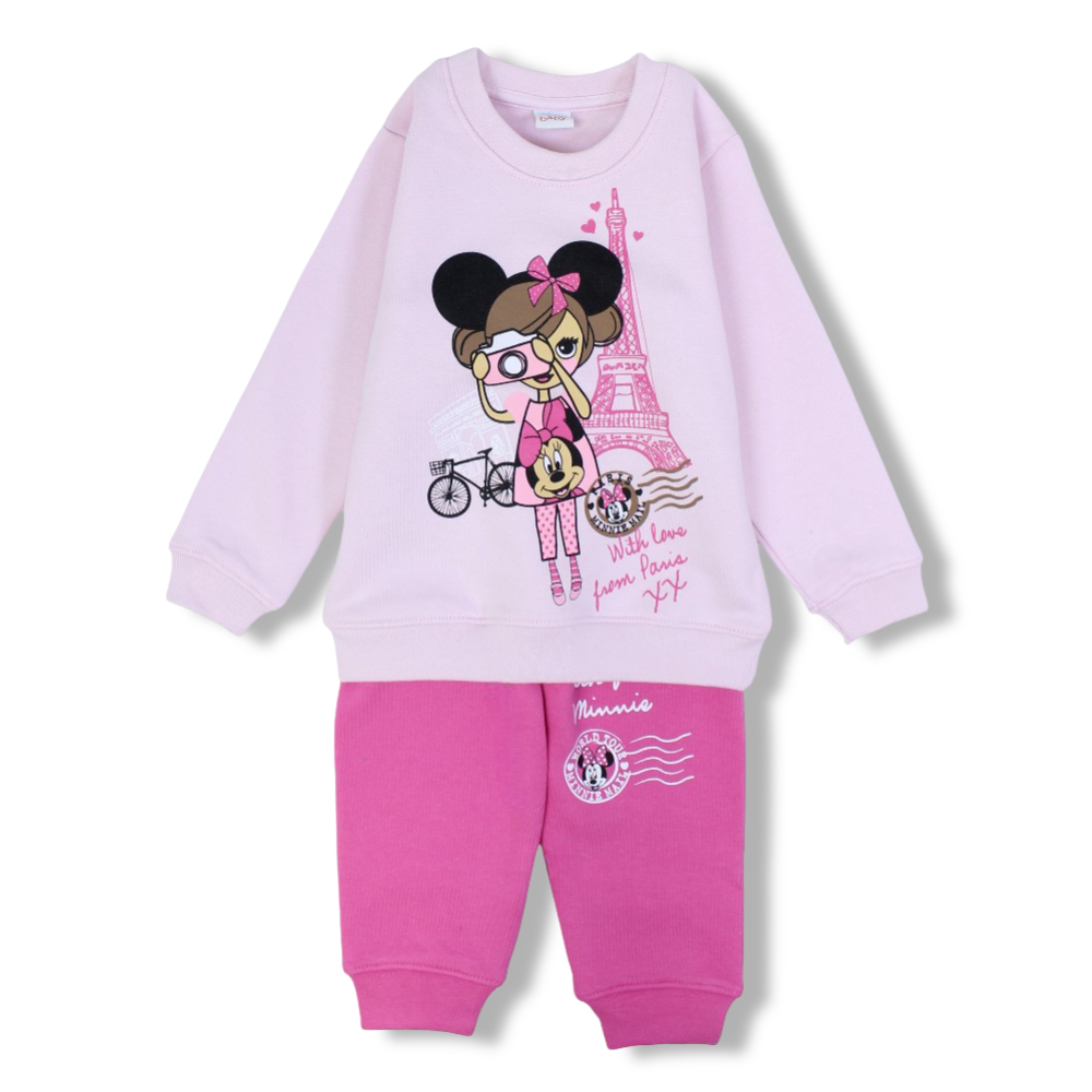 Baby Girls Cotton Pajama Set  – Minnie Mouse Print