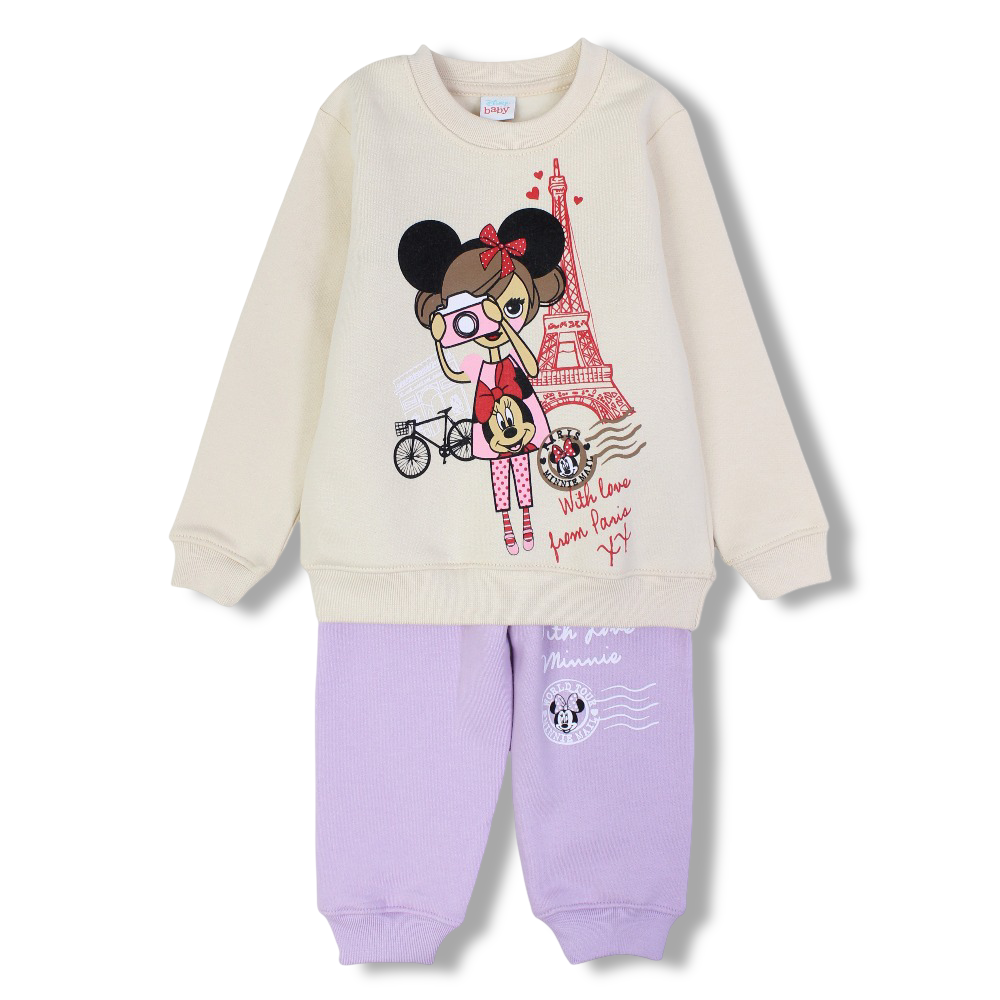 Baby Girls Cotton Pajama Set  – Minnie Mouse Print
