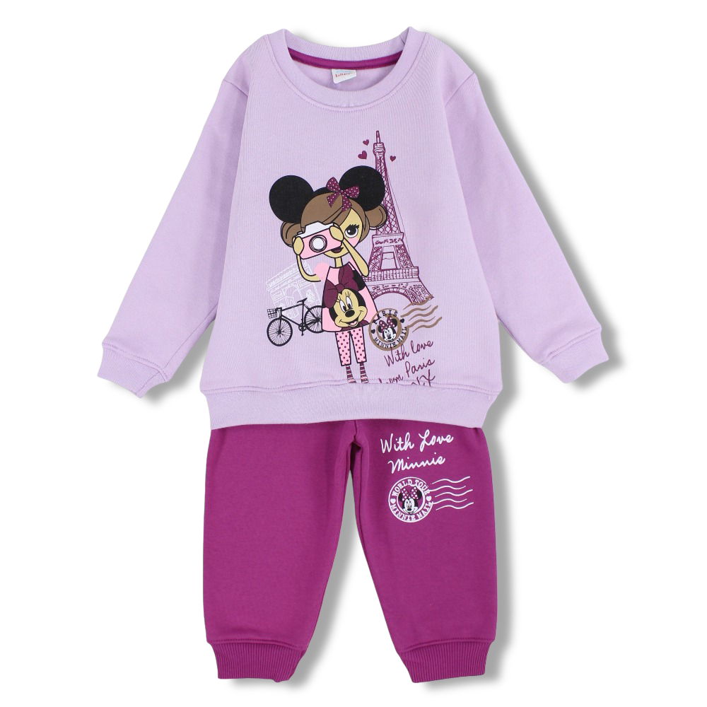 Baby Girls Cotton Pajama Set  – Minnie Mouse Print