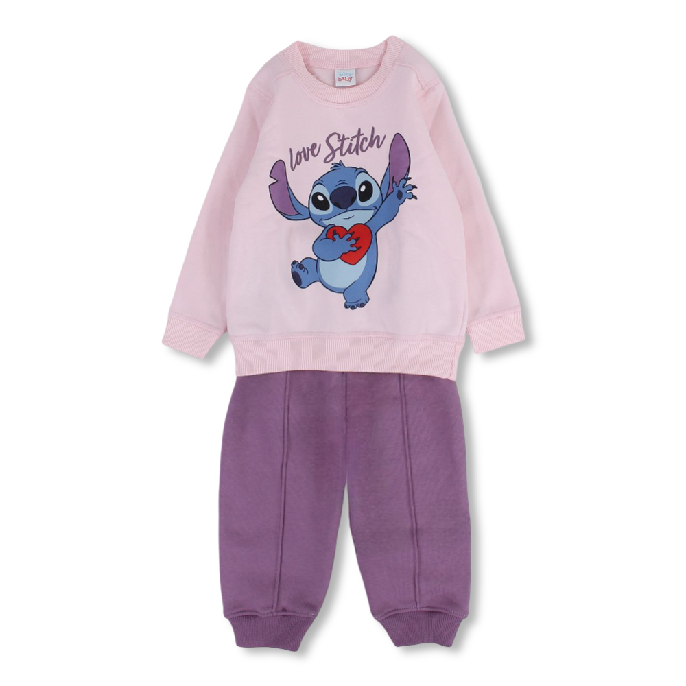 Baby Girls Cotton Pajama Set - Stitch Print