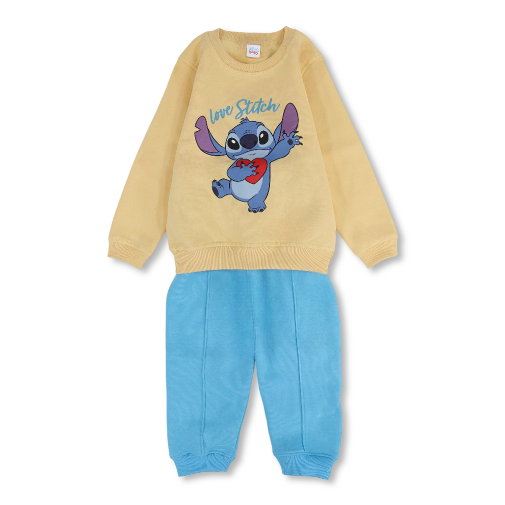 Baby Girls Cotton Pajama Set - Stitch Print