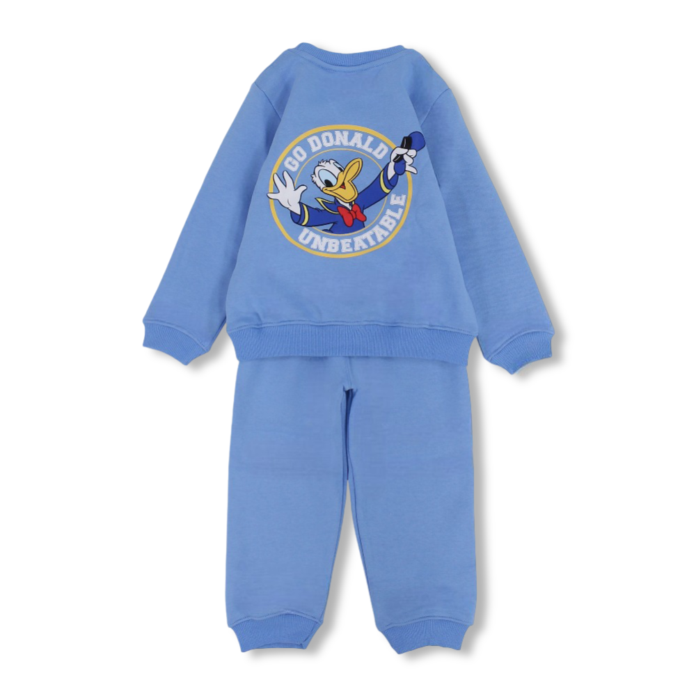 Baby Boys Cotton Pajama Set – Baby Blue with Donald Duck Print