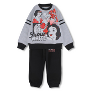 Girls Cotton Pajama Set - Grey with Snow White Design