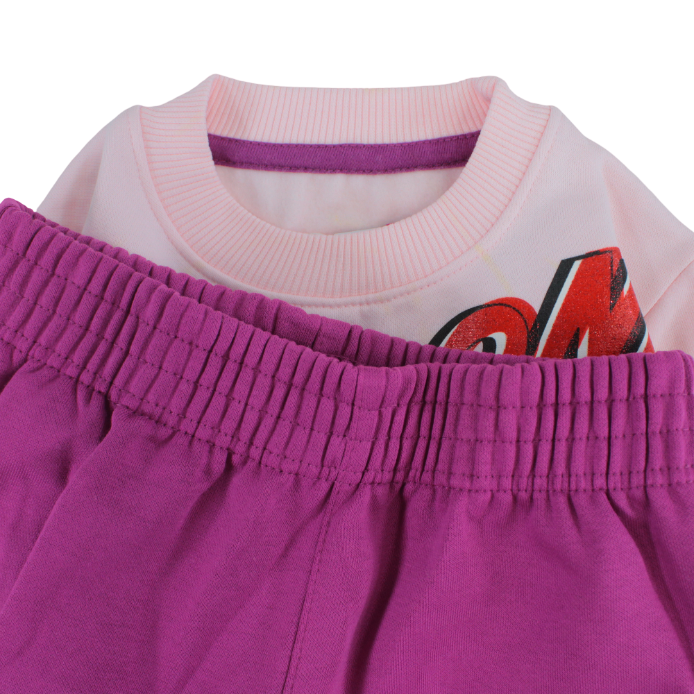 Girls Cotton Pajama Set - Pink with Snow White Design