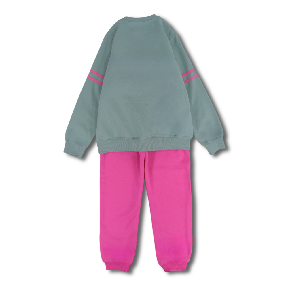 Girls Cotton Pajama Set - Mint/Pink with Snow White Design