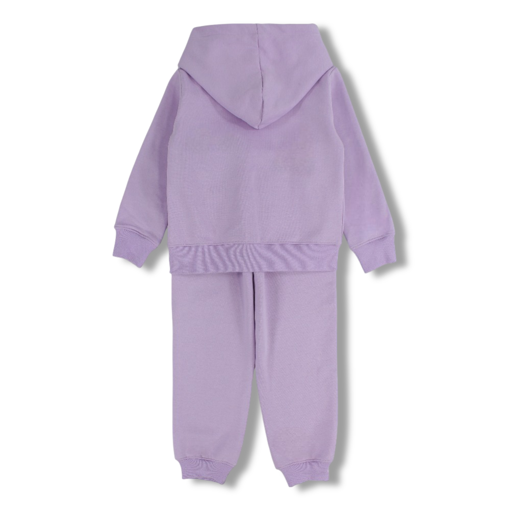 Girls Cotton Pajama Set – Purple with Frozen Design