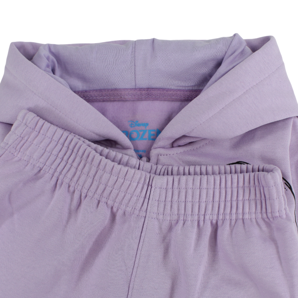 Girls Cotton Pajama Set – Purple with Frozen Design