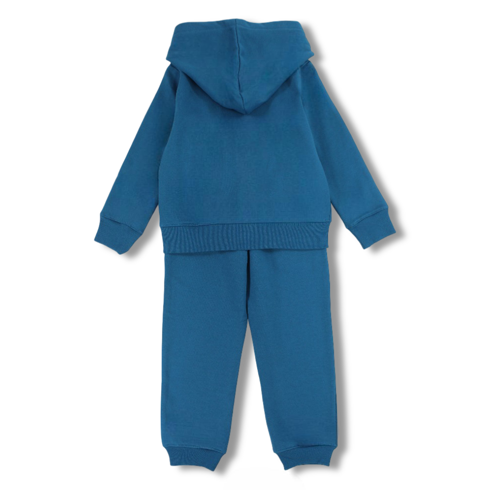 Girls Cotton Pajama Set – Petroleum Blue with Frozen Design