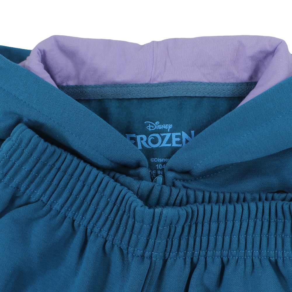 Girls Cotton Pajama Set – Petroleum Blue with Frozen Design