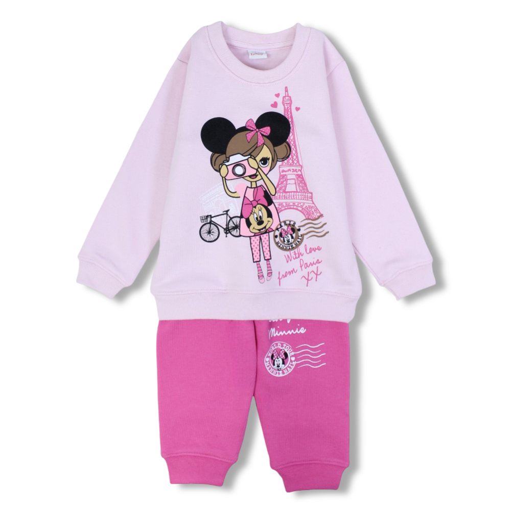 Girls Cotton Pajama Set  – Minnie Mouse Print