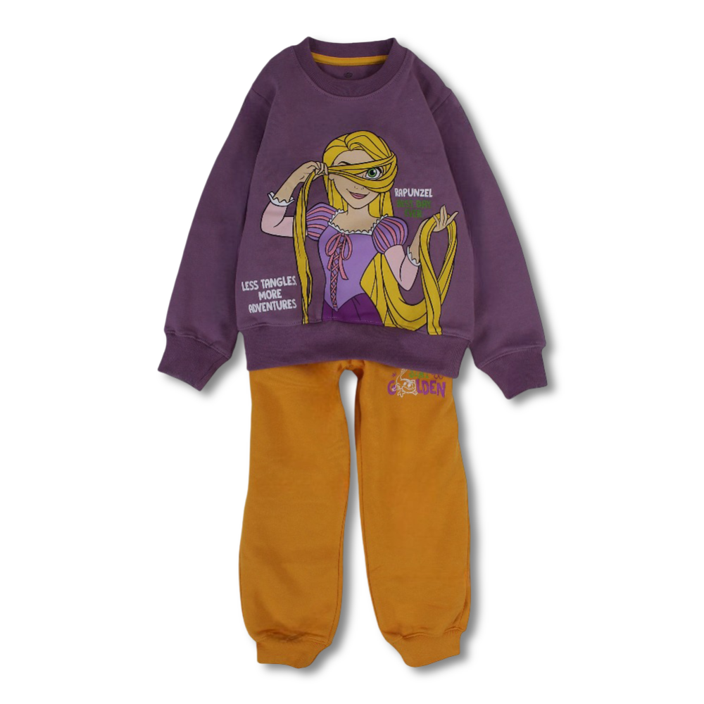 Girls Cotton Pajama Set - Rapunzel Print