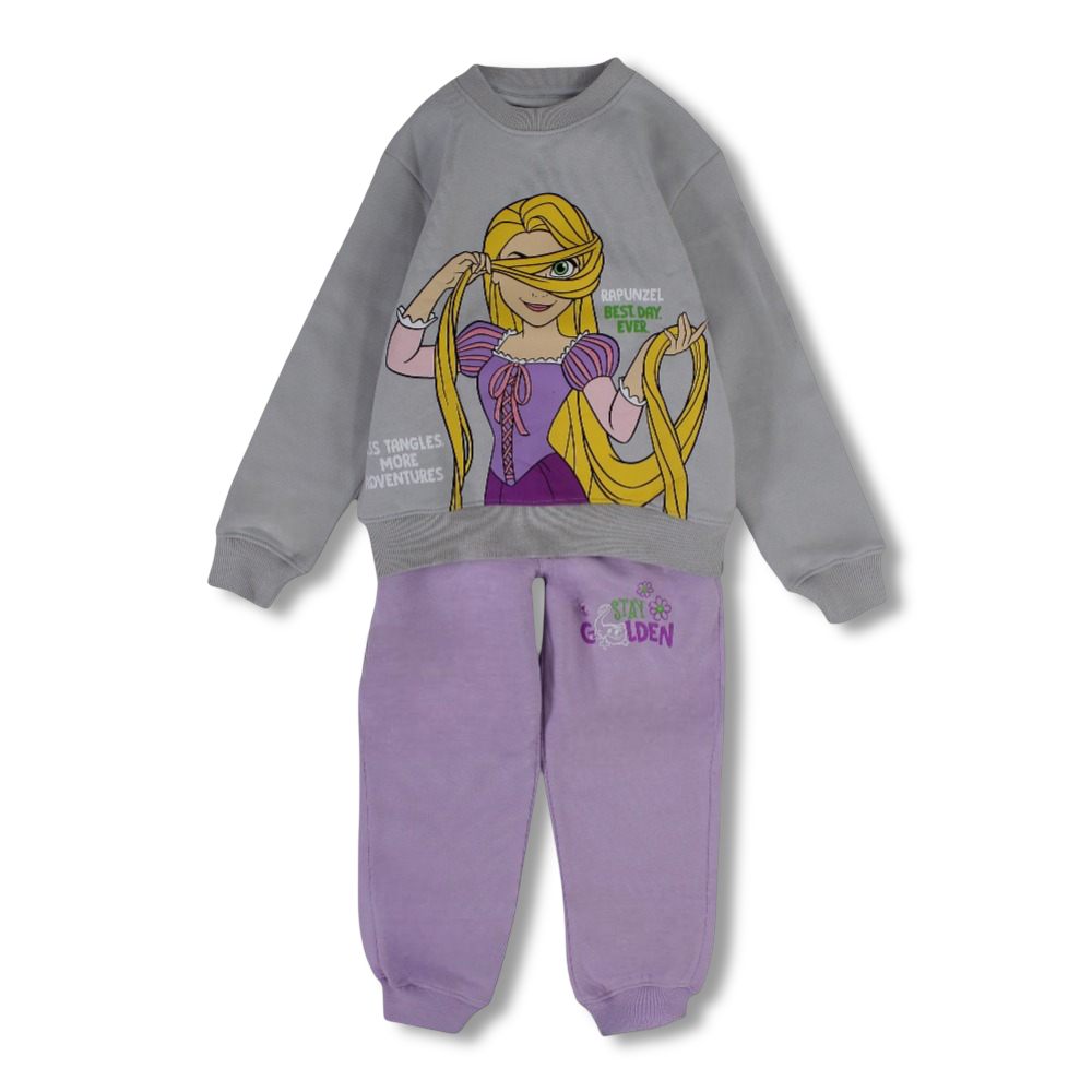 Girls Cotton Pajama Set - Rapunzel Print