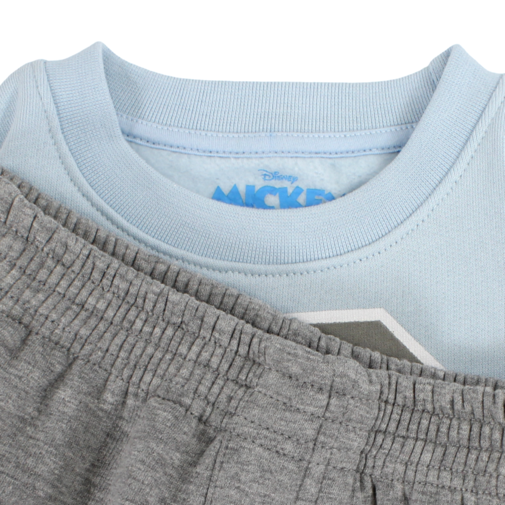 Boys Cotton Pajama Set – Baby Blue & Grey with “Goofy“ Design