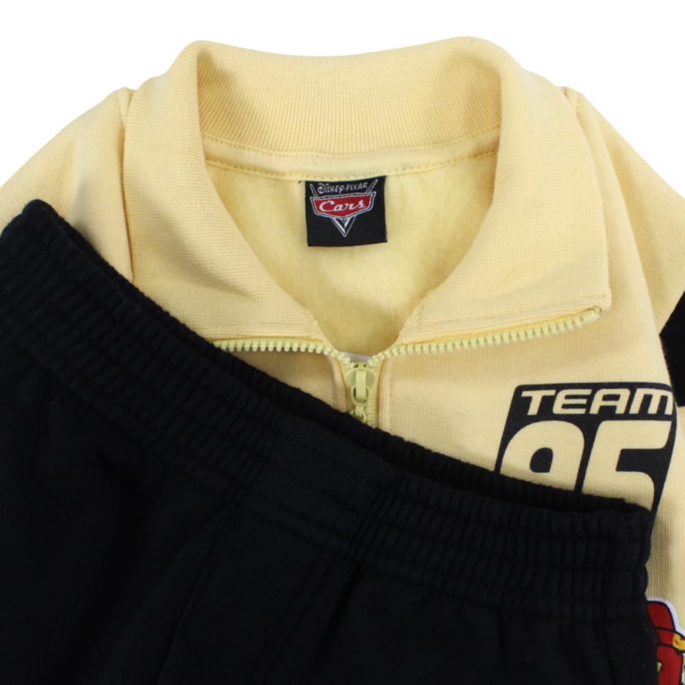 Boys Cotton Pajama Set – Yellow & Black with Cars “Team 95“ Print