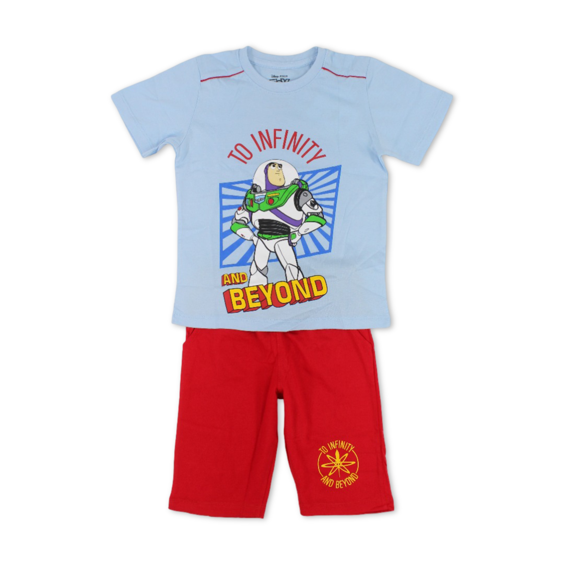 Boys Cotton Pajama – Baby Blue & Red with Toy Story Print