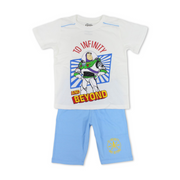 Boys Cotton Pajama – White & Baby Blue with Toy Story Print