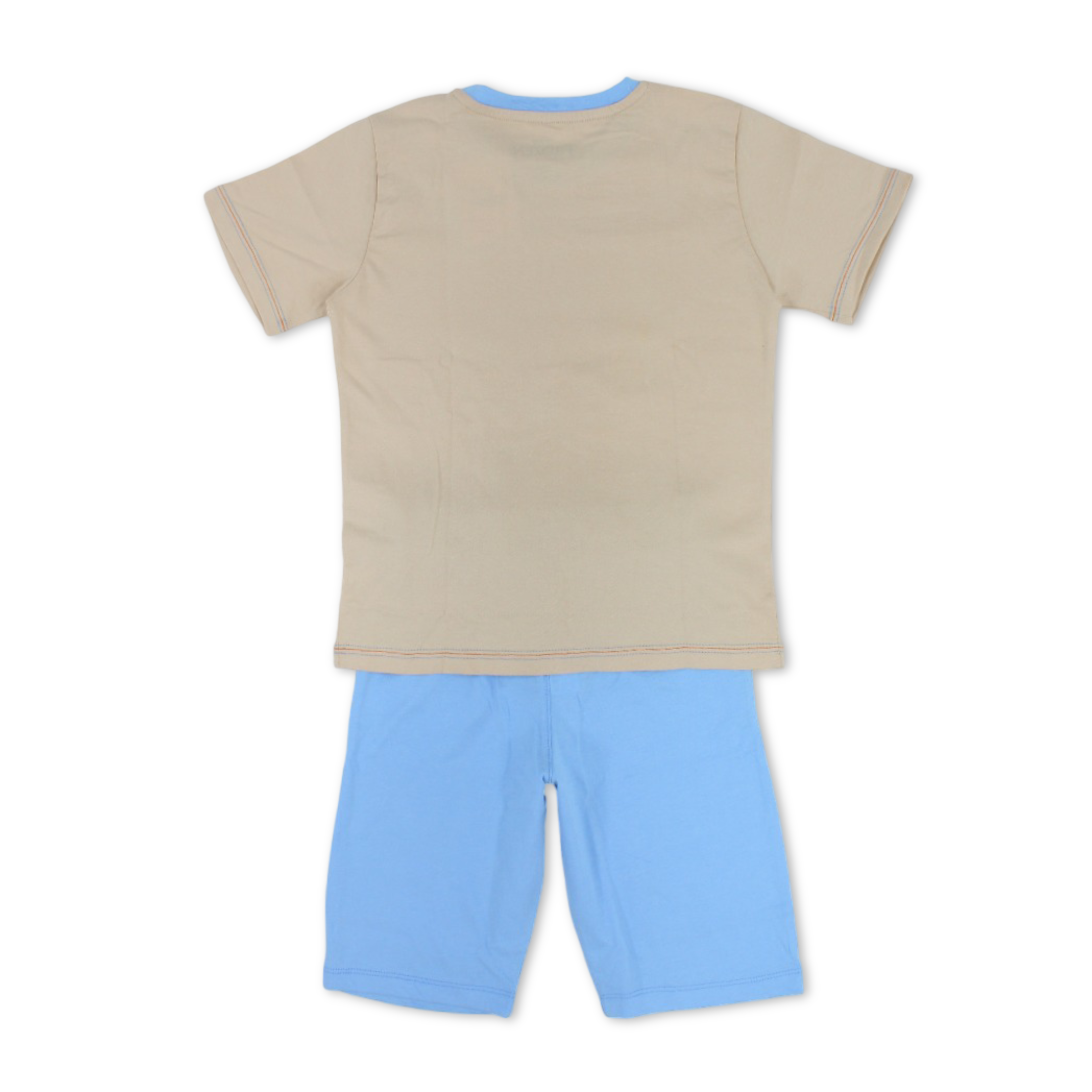 Boys Cotton Pajama – Beige & Baby Blue with Olaf Print