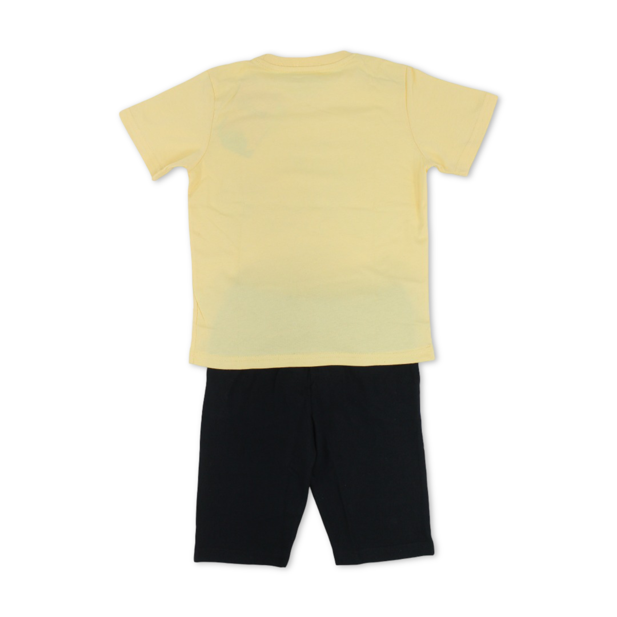 Boys Cotton Pajama – Yellow & Black with Stitch Print