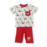 Boys Cotton Pajama – Red with Cars Print