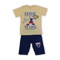 Boys Cotton Pajama – Yellow & Navy with Donald Duck Print