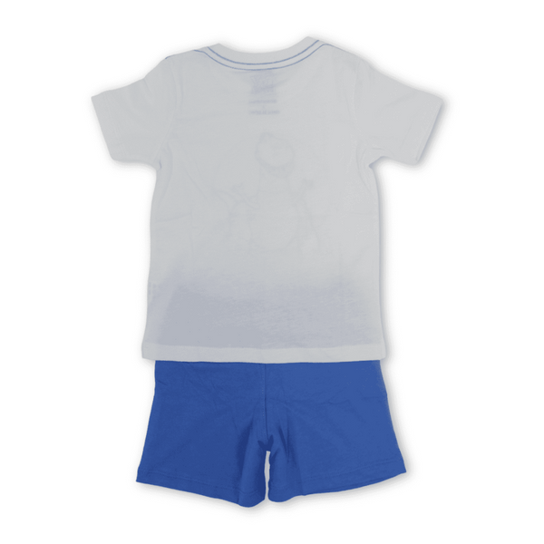 Baby Boys Cotton Pajama – White with Dino Print