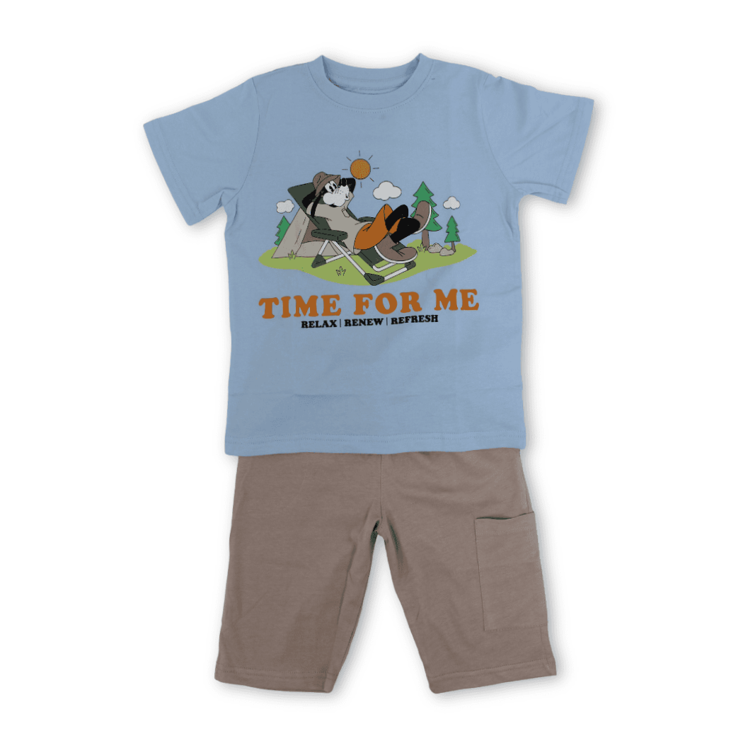 Boys Cotton Pajama – Baby Blue with Goofy Print - Clothing - Morenella
