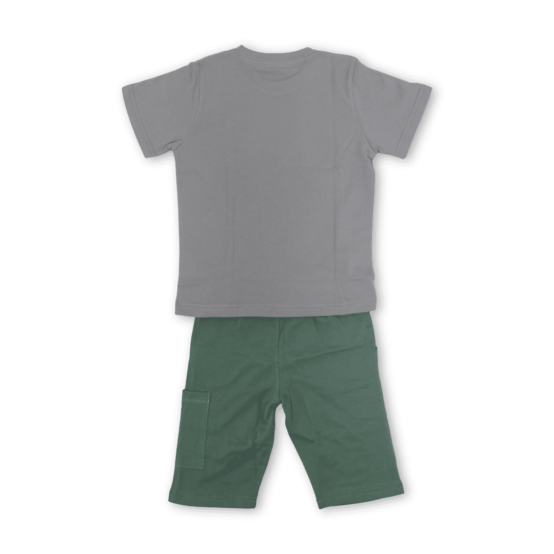 Girls Cotton Pajama – Grey with Goofy Print
