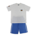 Boys Cotton Pajama – White & Blue with Mickey Mouse Print