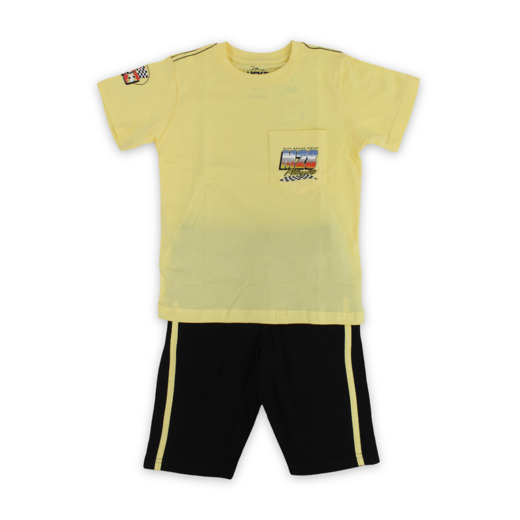 Boys Cotton Pajama – Yellow & Black with Mickey Mouse Print - Clothing - Morenella