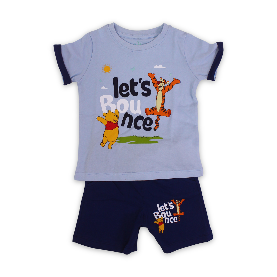 Baby Boys Cotton Pajama – Pooh & Tigger Print