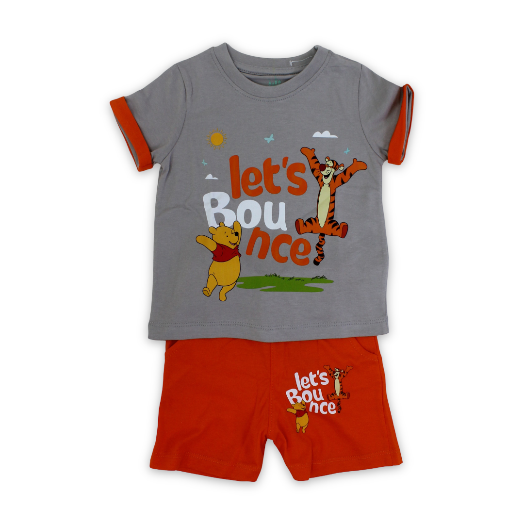 Baby Boys Cotton Pajama – Pooh & Tigger Print