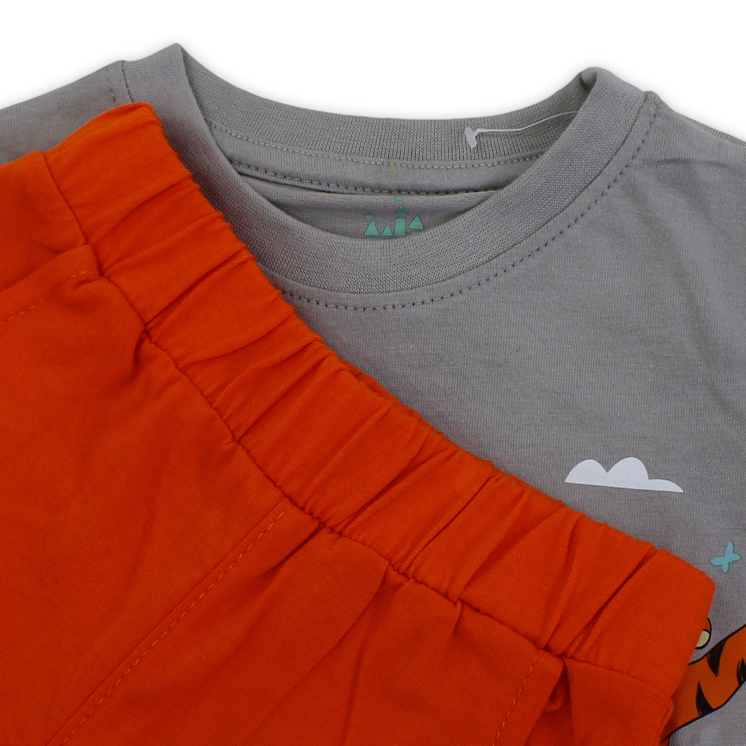 Baby Boys Cotton Pajama – Pooh & Tigger Print