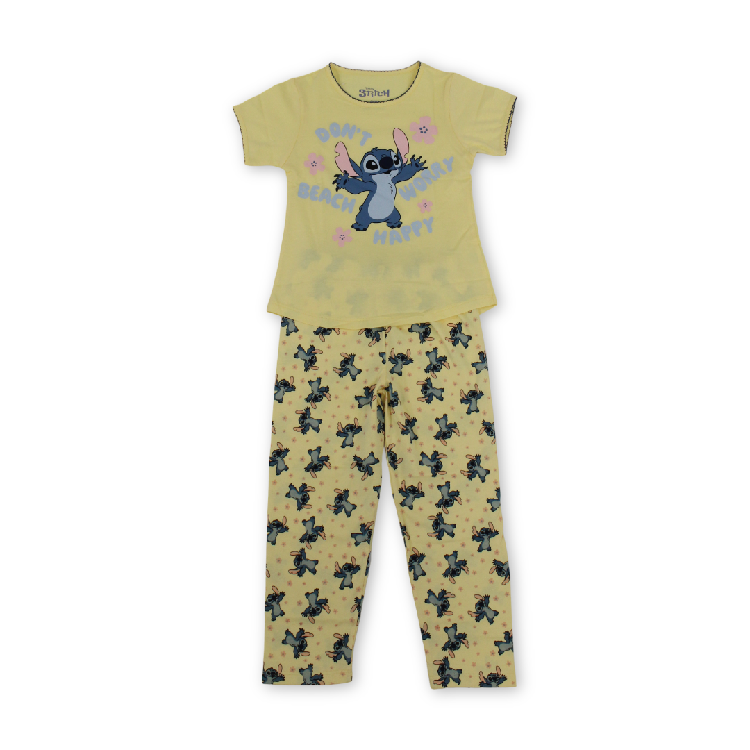 Girls Cotton Pajama – Stitch Print