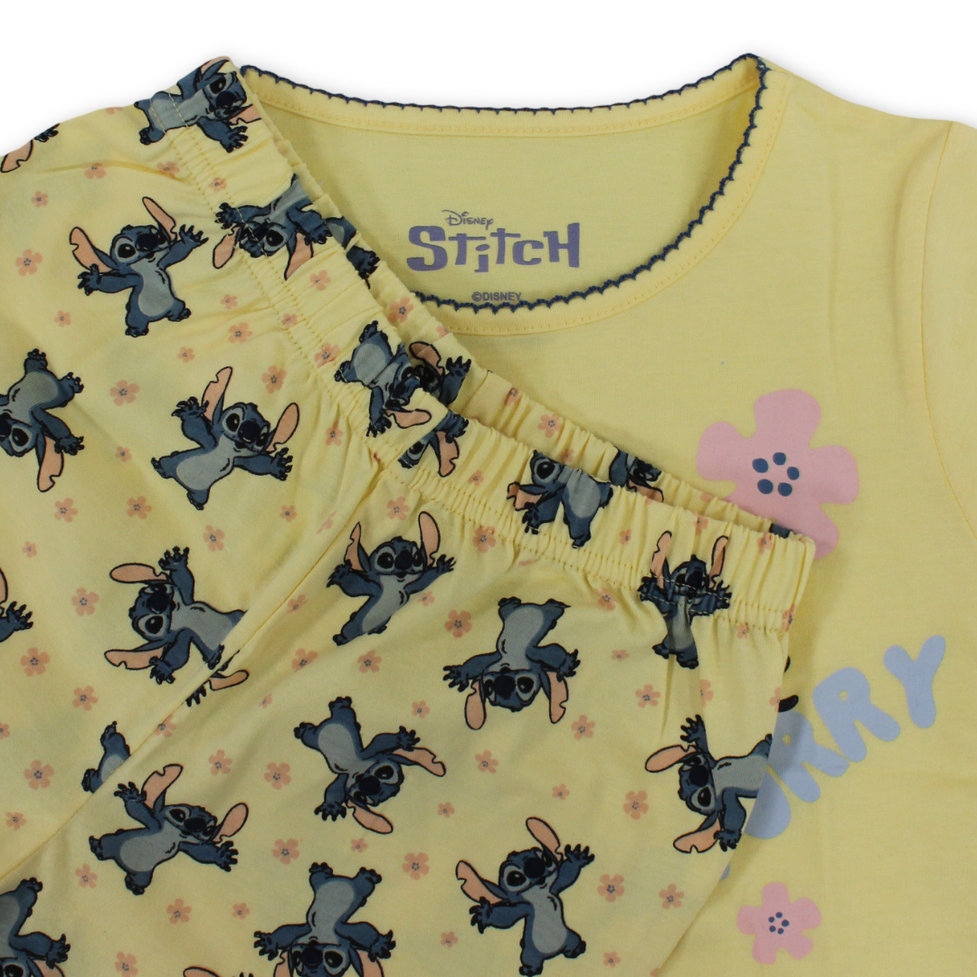Girls Cotton Pajama – Stitch Print