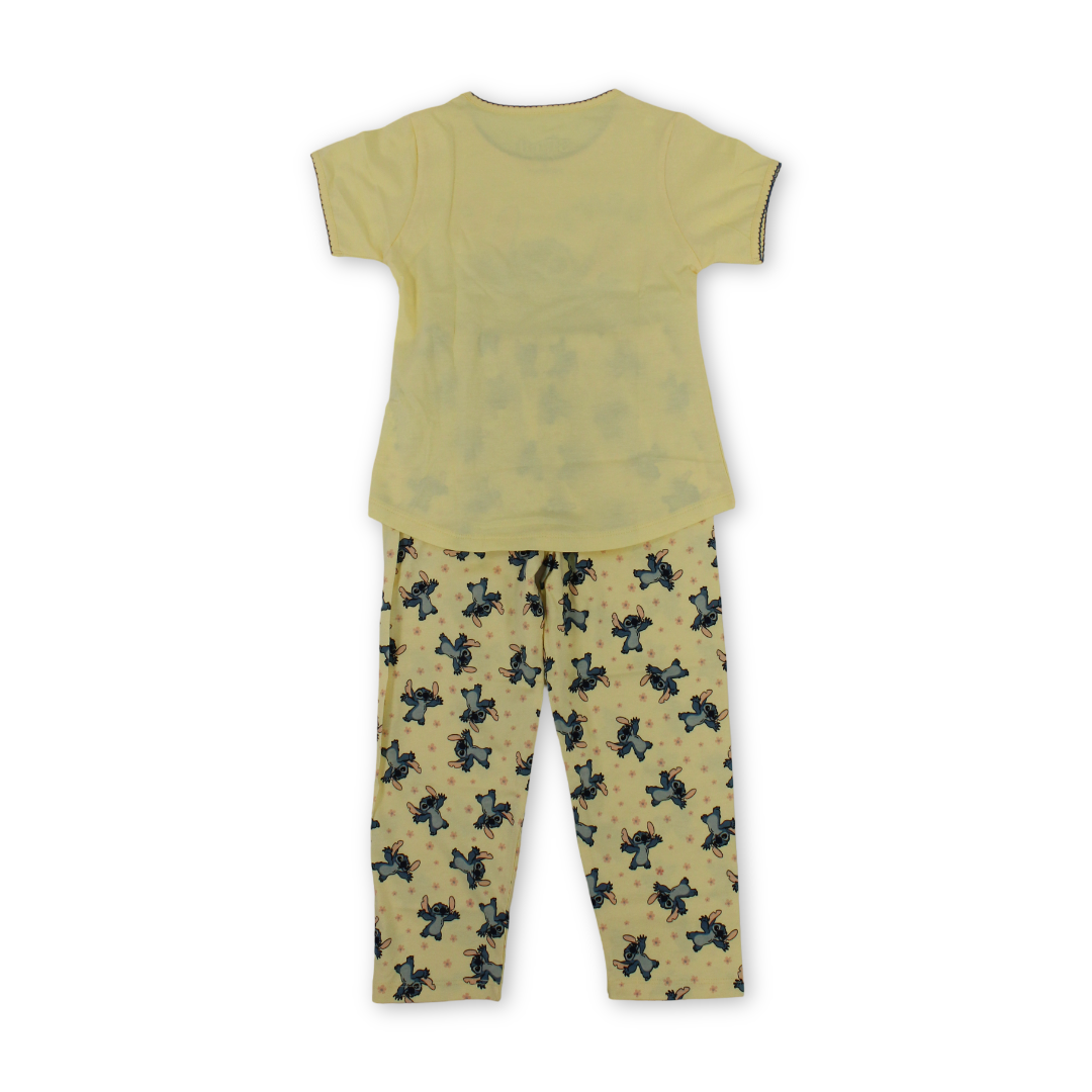 Girls Cotton Pajama – Stitch Print